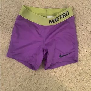 Purple Nike Pro Spandex
